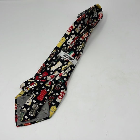 Moschino Dress Forms Silk Men's Tie Vintage - Picture 8 of 8